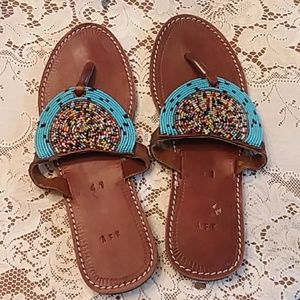 Indian beaded sandals NWOT